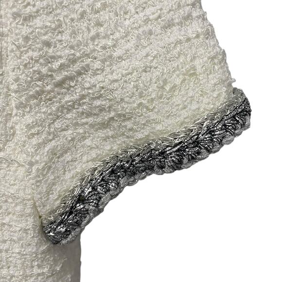 Chanel Spring 2020 White Tweed Short Sleeve Collared Mini Shirt Dress 38 / US 6 - Picture 4 of 11